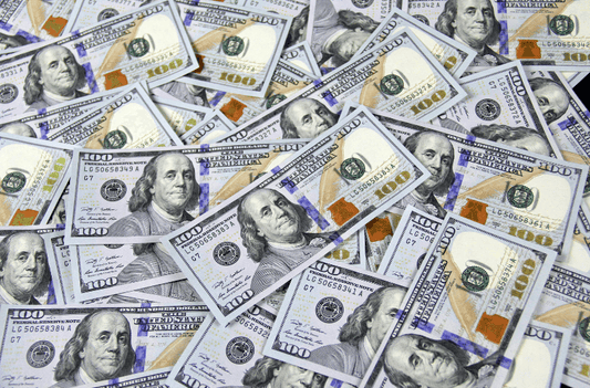 Pile of 100 dollar US bills