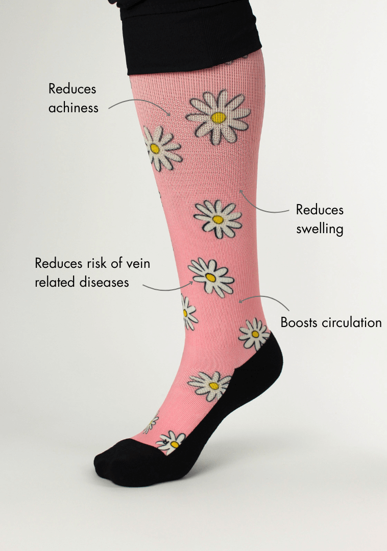 Flower Power Nursing Socks