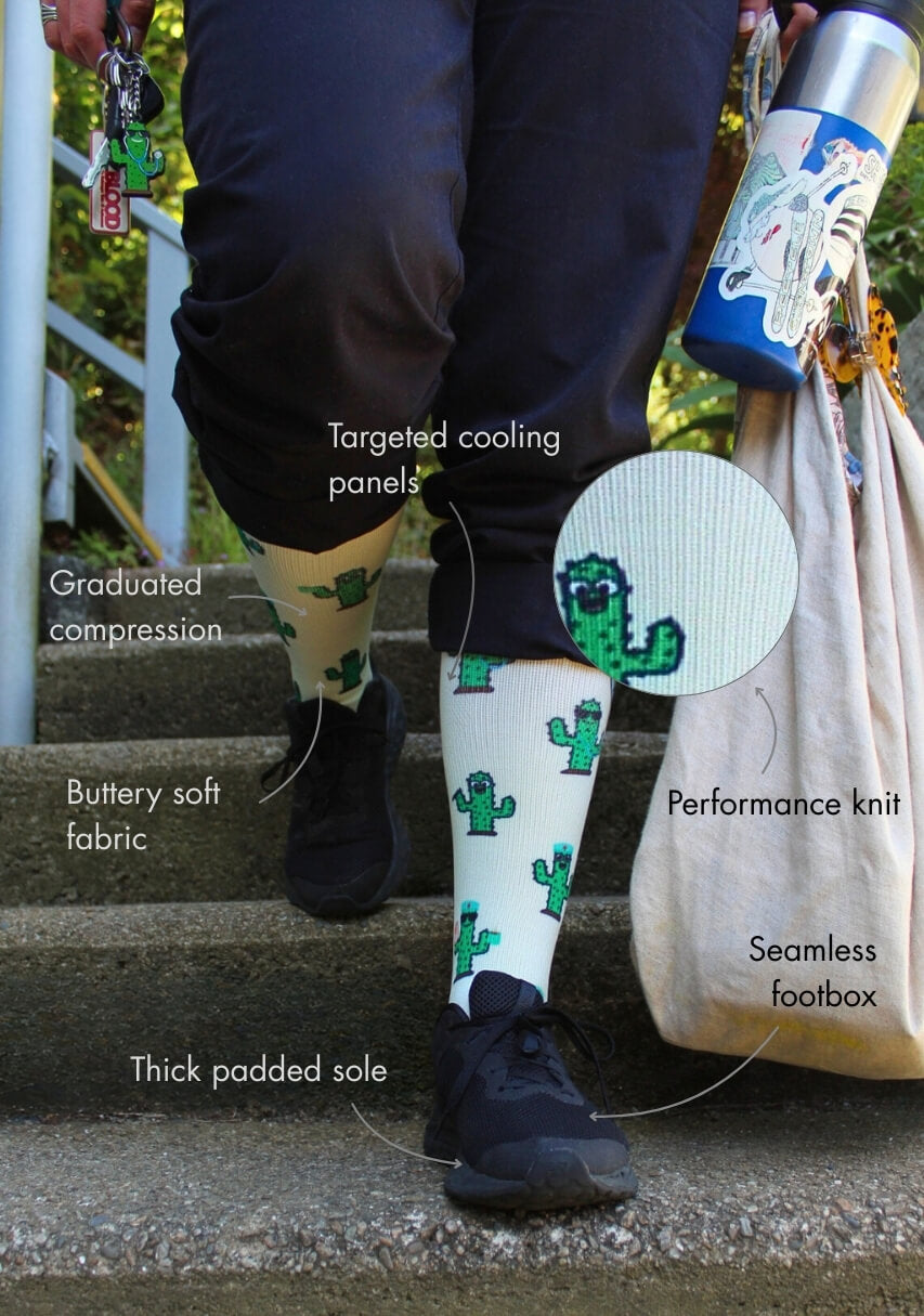 Cactus Party Nursing Socks