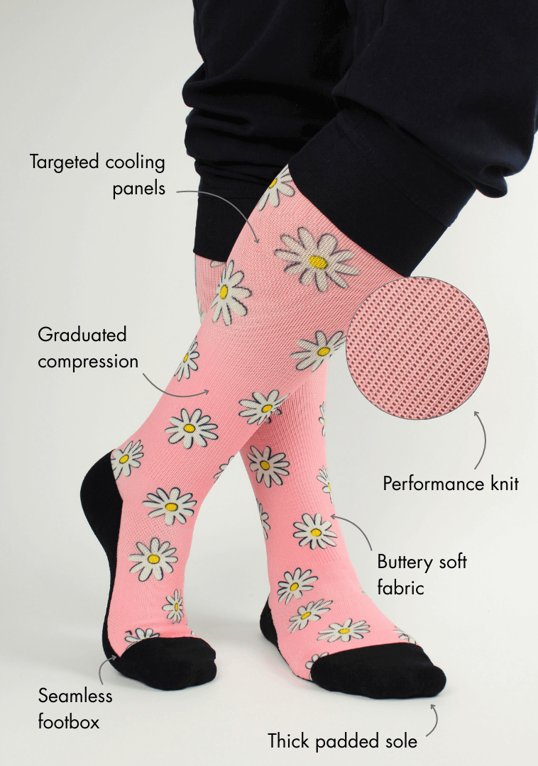 Flower Power Nursing Socks