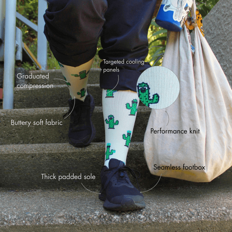 Cactus Party Nursing Socks