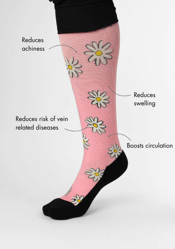Flower Power Nursing Socks